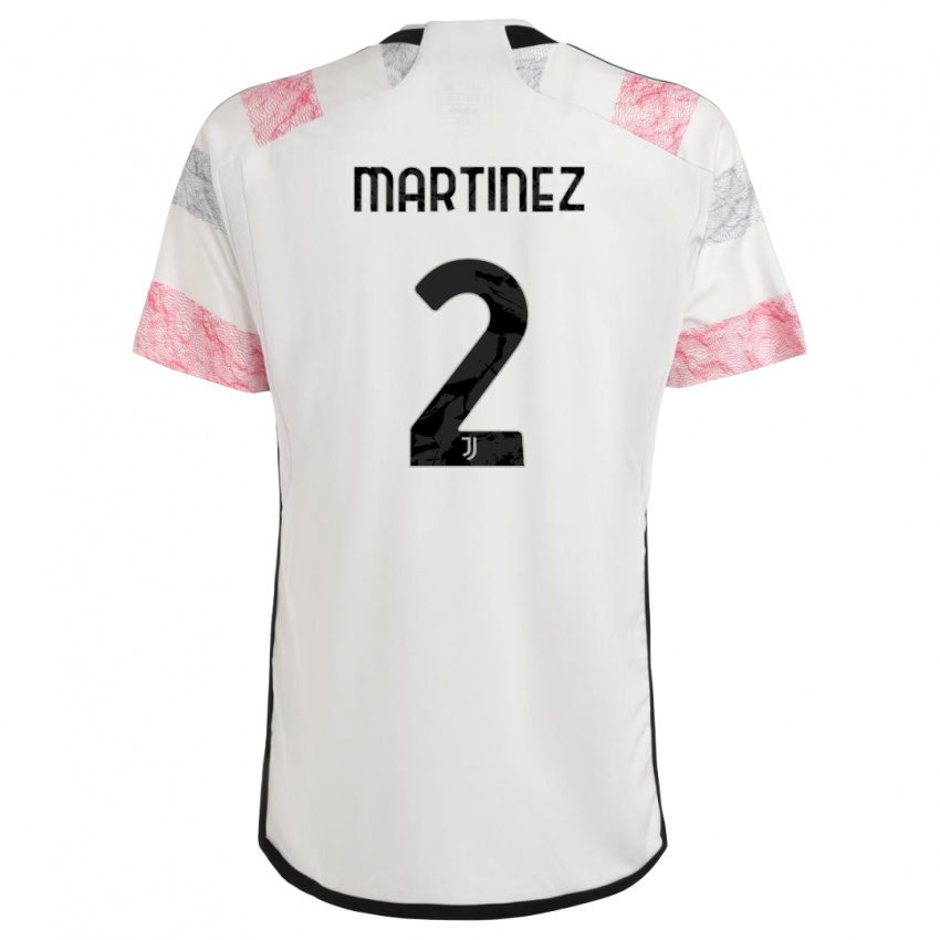 Kinder Bruno Martinez #2 Weiß Rosa Auswärtstrikot Trikot 2023/24 T-Shirt Belgien