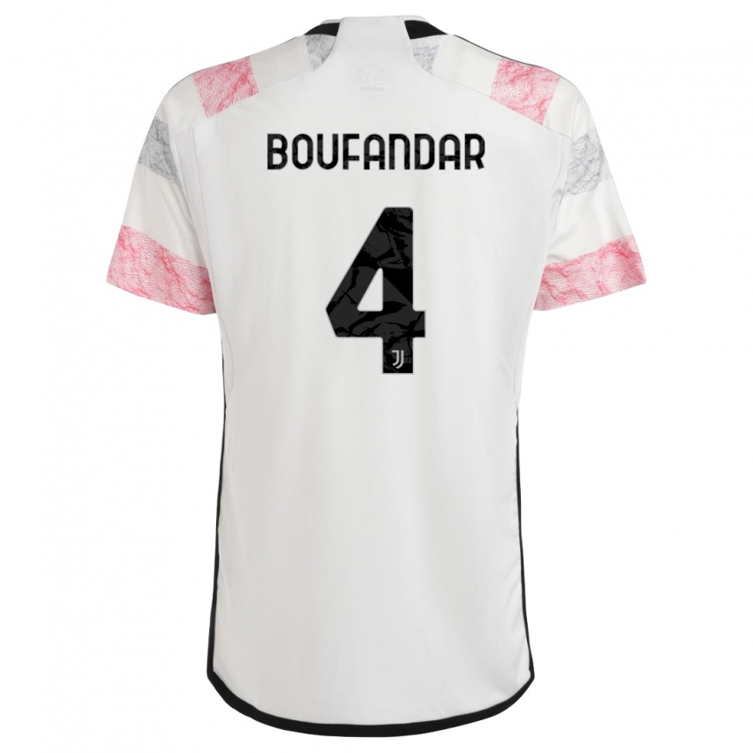 Kinder Adam Boufandar #4 Weiß Rosa Auswärtstrikot Trikot 2023/24 T-Shirt Belgien