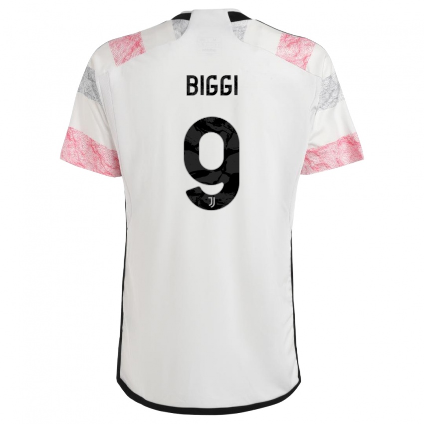 Kinderen Silvano Biggi #9 Wit Roze Uitshirt Uittenue 2023/24 T-Shirt België