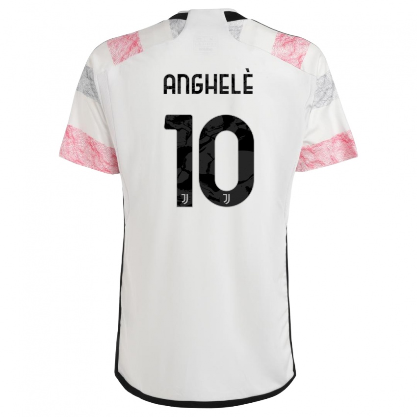 Kinder Lorenzo Anghelè #10 Weiß Rosa Auswärtstrikot Trikot 2023/24 T-Shirt Belgien