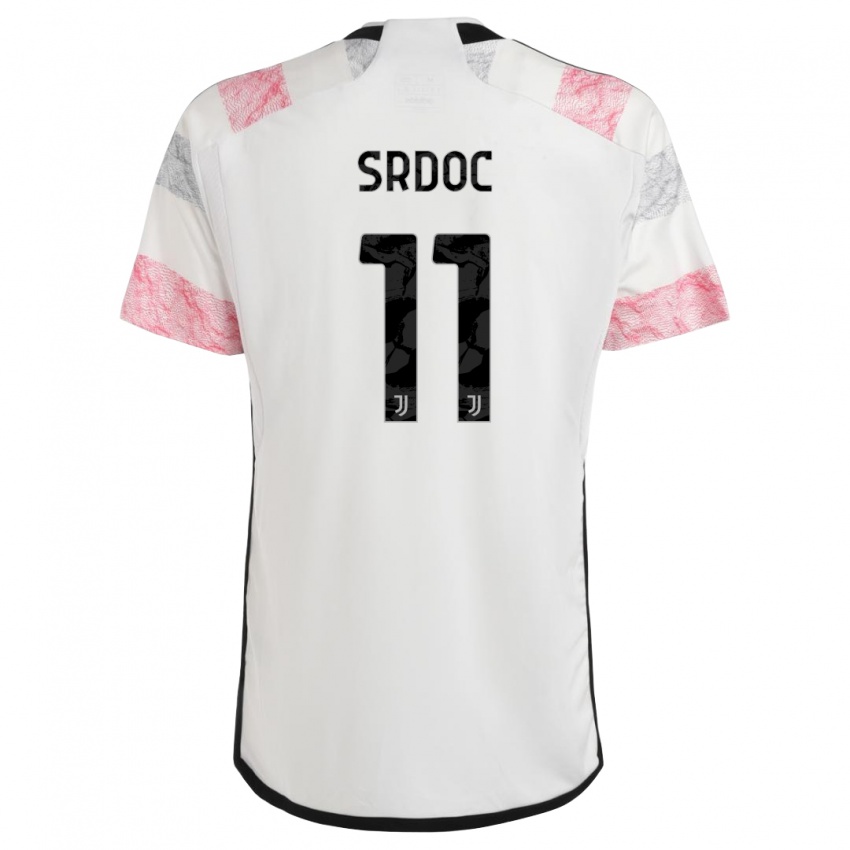 Kinderen Ivano Srdoc #11 Wit Roze Uitshirt Uittenue 2023/24 T-Shirt België