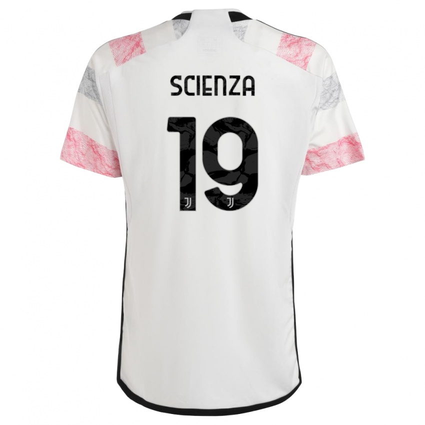 Kinder Michele Scienza #19 Weiß Rosa Auswärtstrikot Trikot 2023/24 T-Shirt Belgien