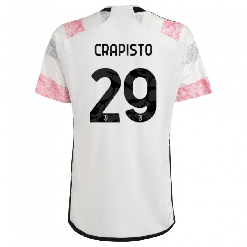Kinderen Francesco Crapisto #29 Wit Roze Uitshirt Uittenue 2023/24 T-Shirt België