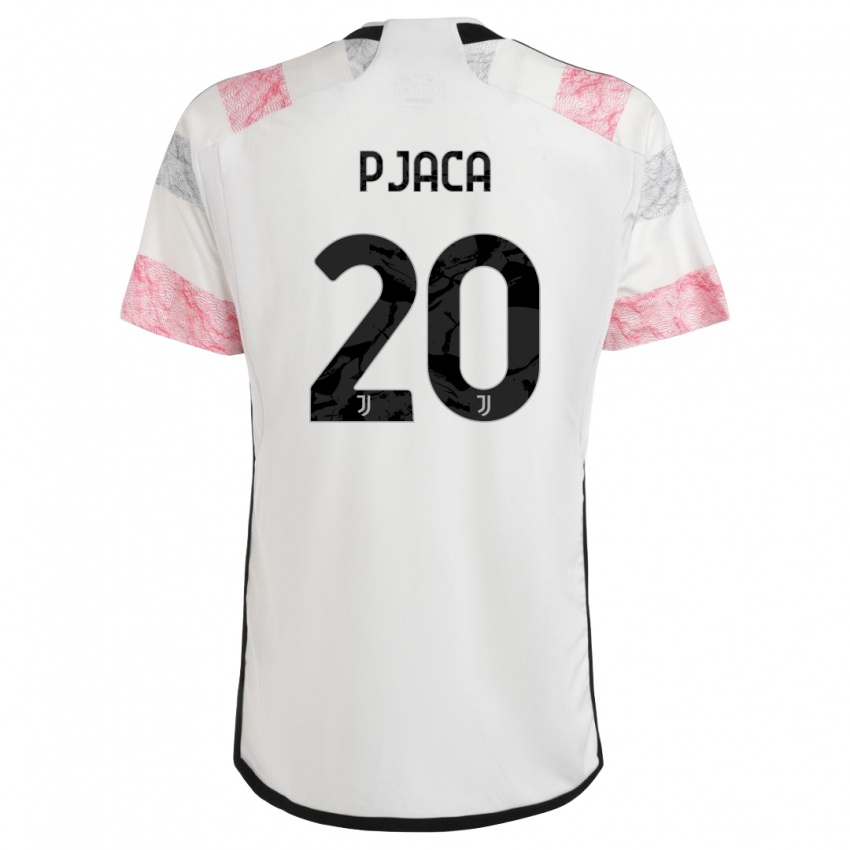 Kinderen Marko Pjaca #20 Wit Roze Uitshirt Uittenue 2023/24 T-Shirt België