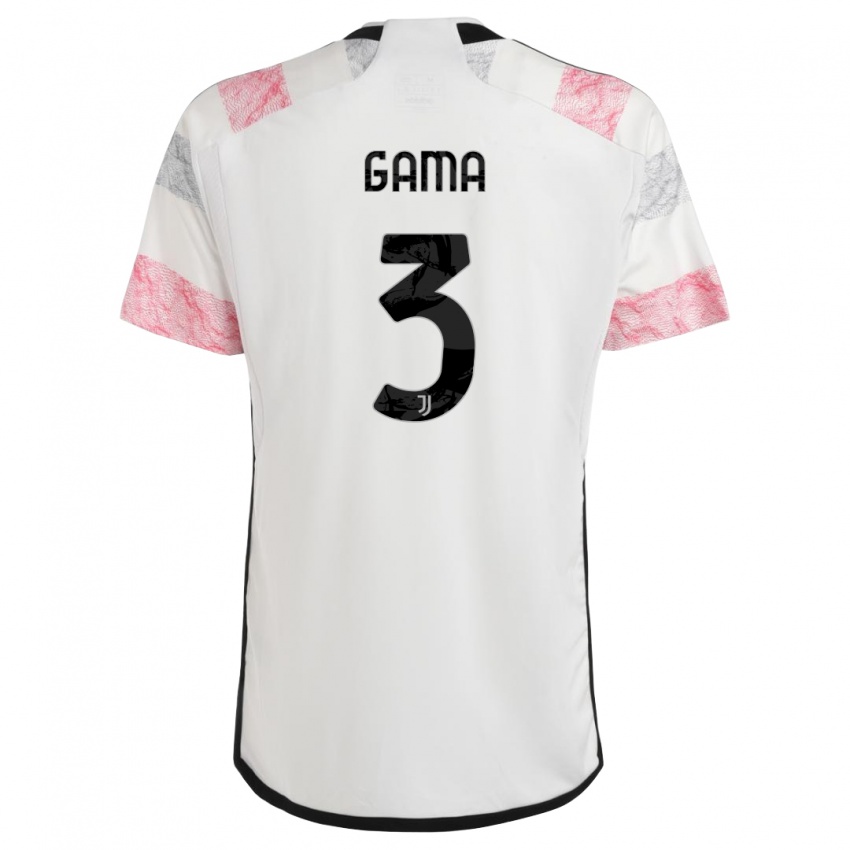 Enfant Maillot Sara Gama #3 Blanc Rose Tenues Extérieur 2023/24 T-Shirt Belgique
