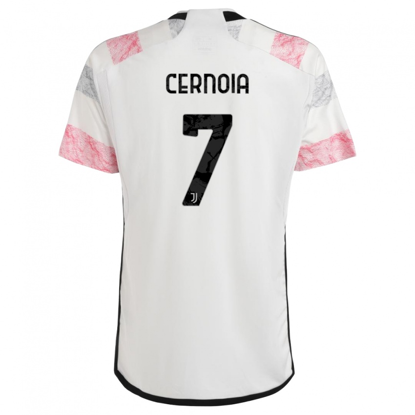 Kinderen Valentina Cernoia #7 Wit Roze Uitshirt Uittenue 2023/24 T-Shirt België