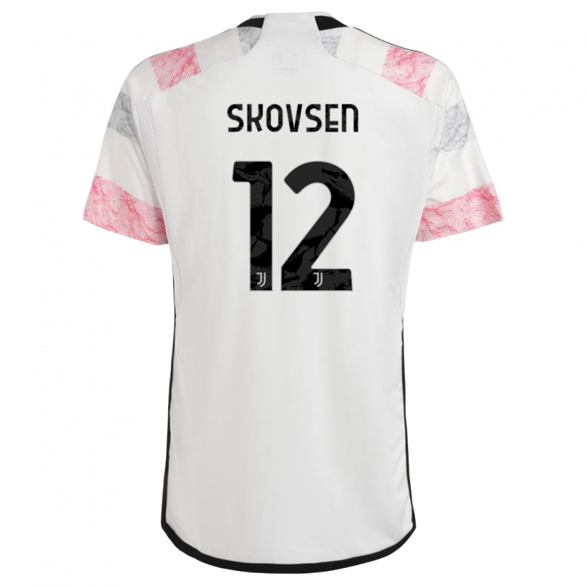 Kinderen Matilde Lundorf Skovsen #12 Wit Roze Uitshirt Uittenue 2023/24 T-Shirt België