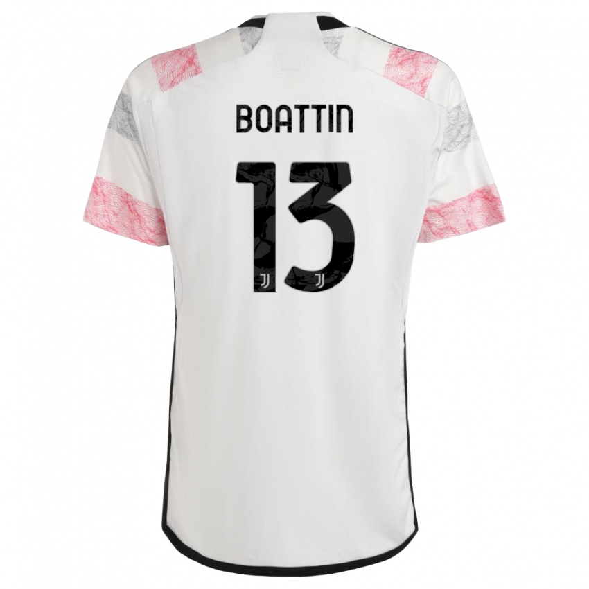 Kinder Lisa Boattin #13 Weiß Rosa Auswärtstrikot Trikot 2023/24 T-Shirt Belgien