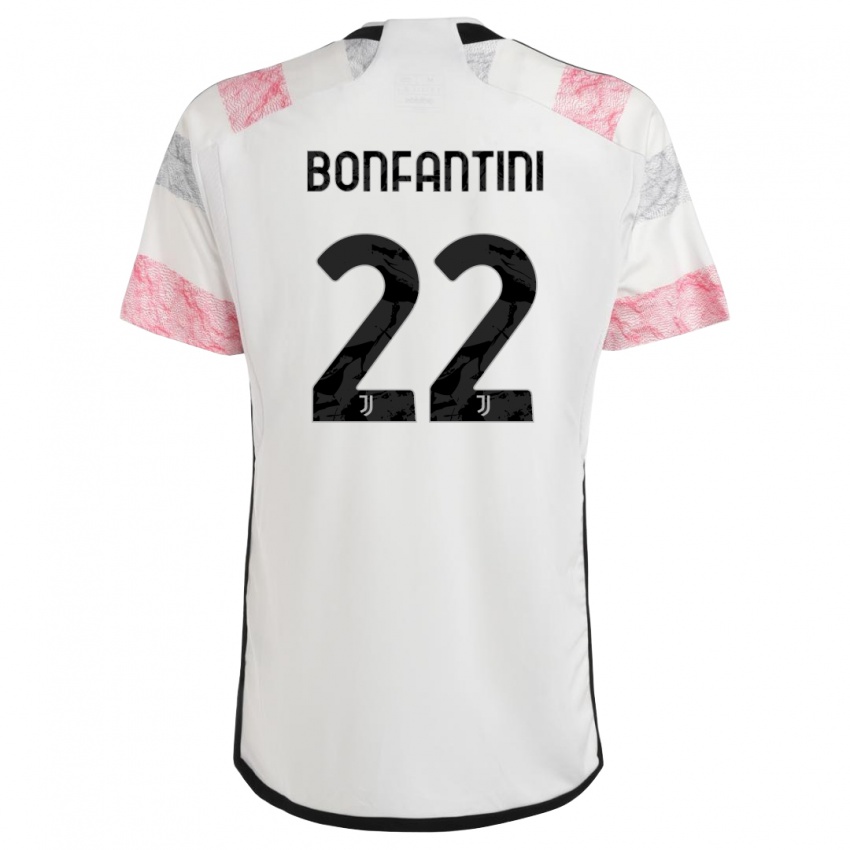 Enfant Maillot Agnese Bonfantini #22 Blanc Rose Tenues Extérieur 2023/24 T-Shirt Belgique