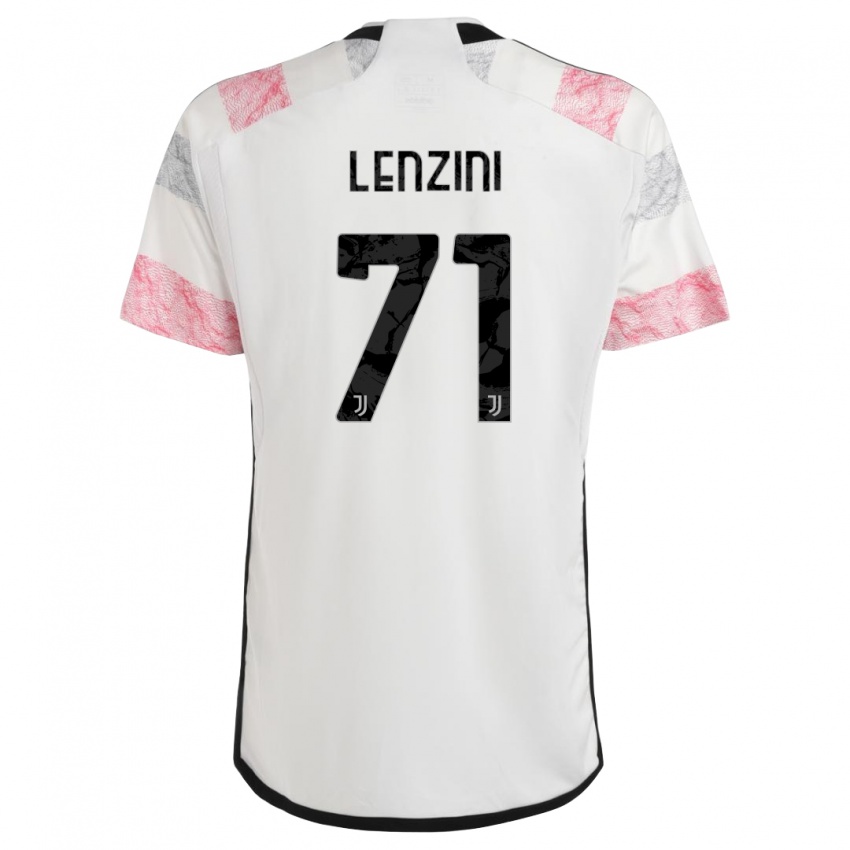 Kinder Martina Lenzini #71 Weiß Rosa Auswärtstrikot Trikot 2023/24 T-Shirt Belgien