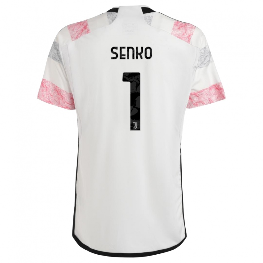 Enfant Maillot Zsombor Senko #1 Blanc Rose Tenues Extérieur 2023/24 T-Shirt Belgique
