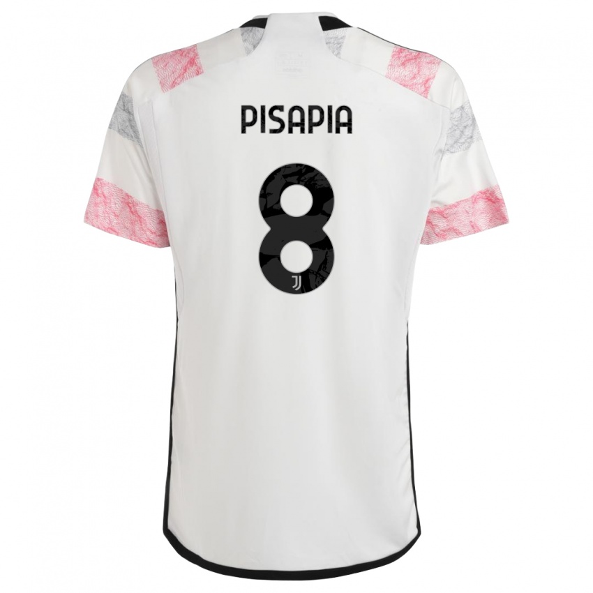 Kinder Luciano Pisapia #8 Weiß Rosa Auswärtstrikot Trikot 2023/24 T-Shirt Belgien