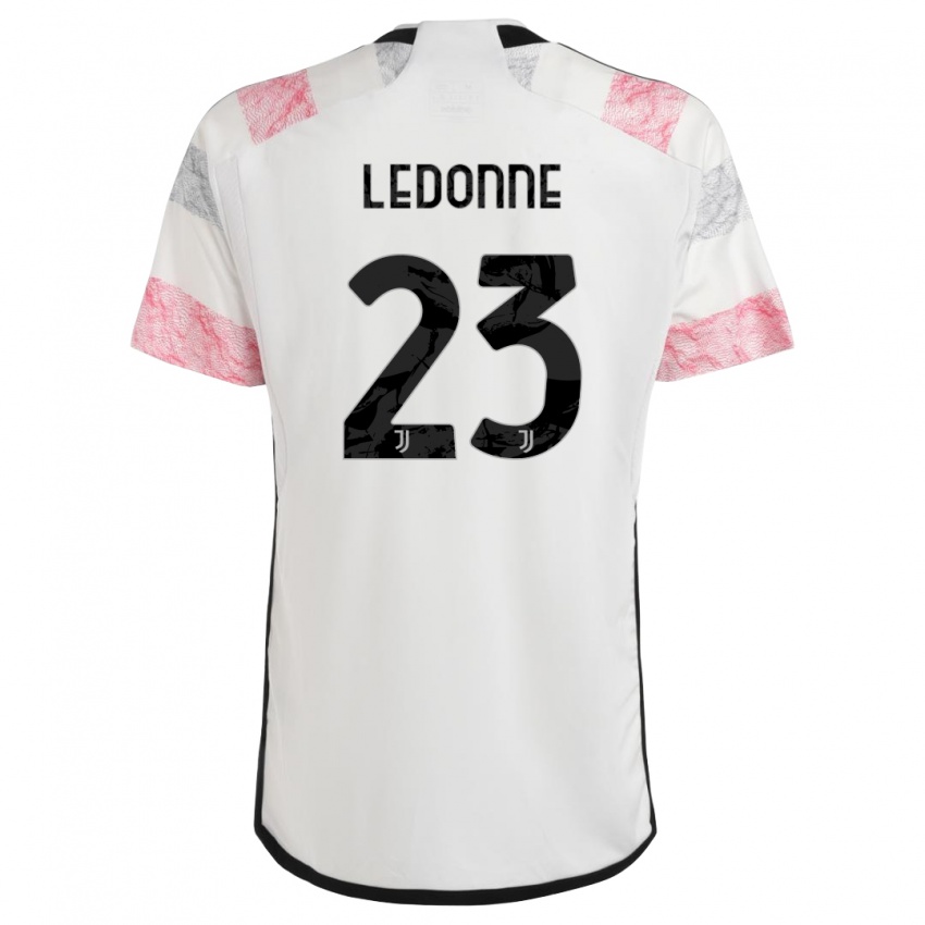 Kinderen Nicolo Ledonne #23 Wit Roze Uitshirt Uittenue 2023/24 T-Shirt België