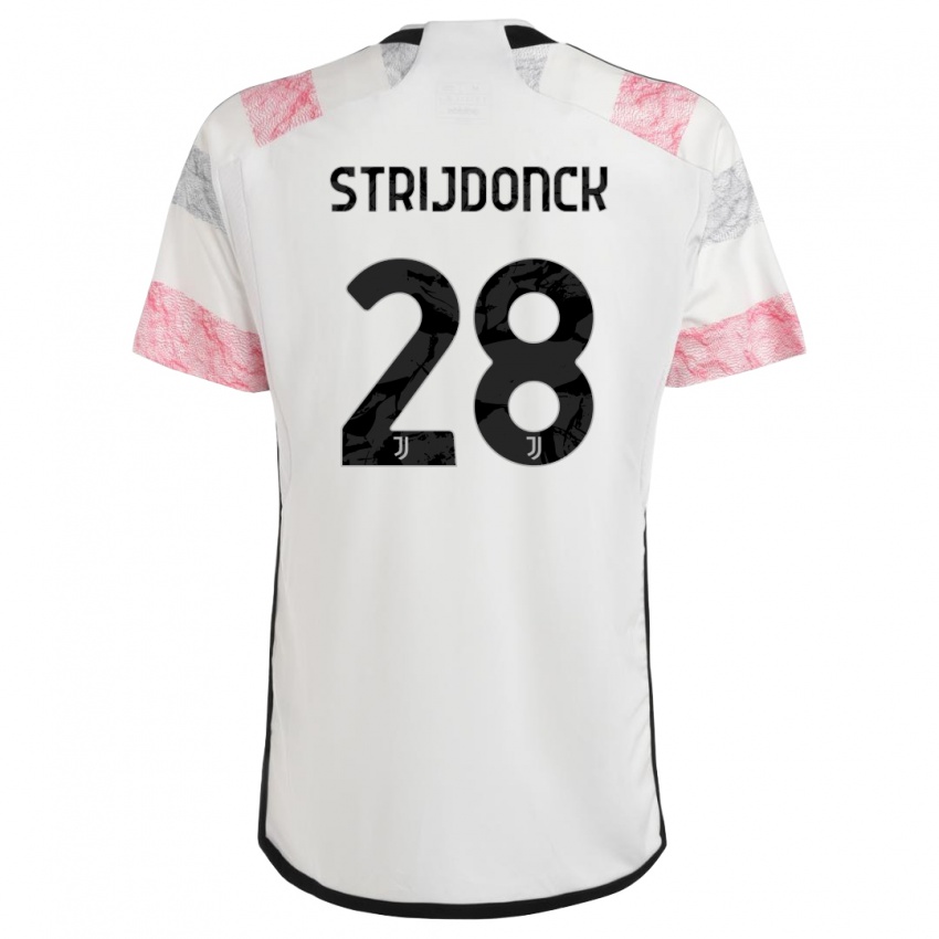 Kinder Bayron Strijdonck #28 Weiß Rosa Auswärtstrikot Trikot 2023/24 T-Shirt Belgien