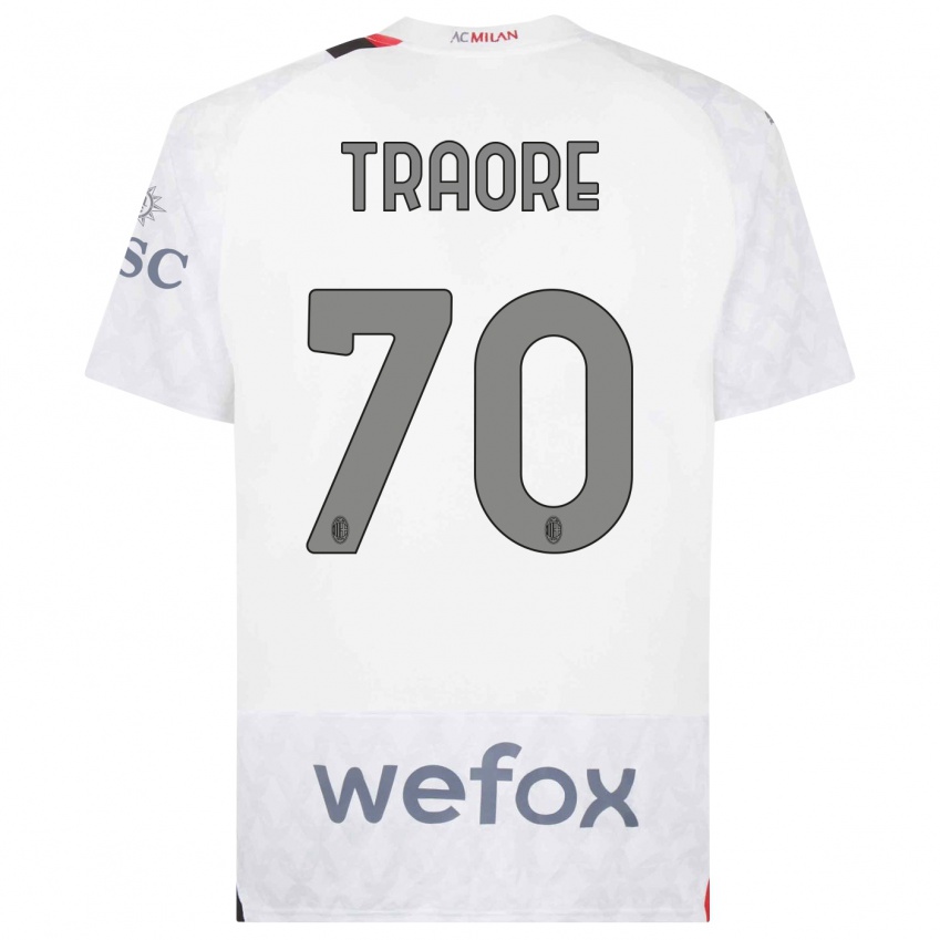 Kinderen Chaka Traore #70 Wit Uitshirt Uittenue 2023/24 T-Shirt België