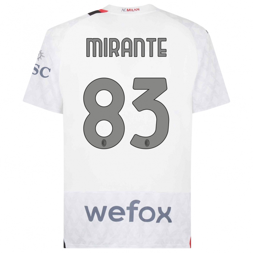 Enfant Maillot Antonio Mirante #83 Blanc Tenues Extérieur 2023/24 T-Shirt Belgique