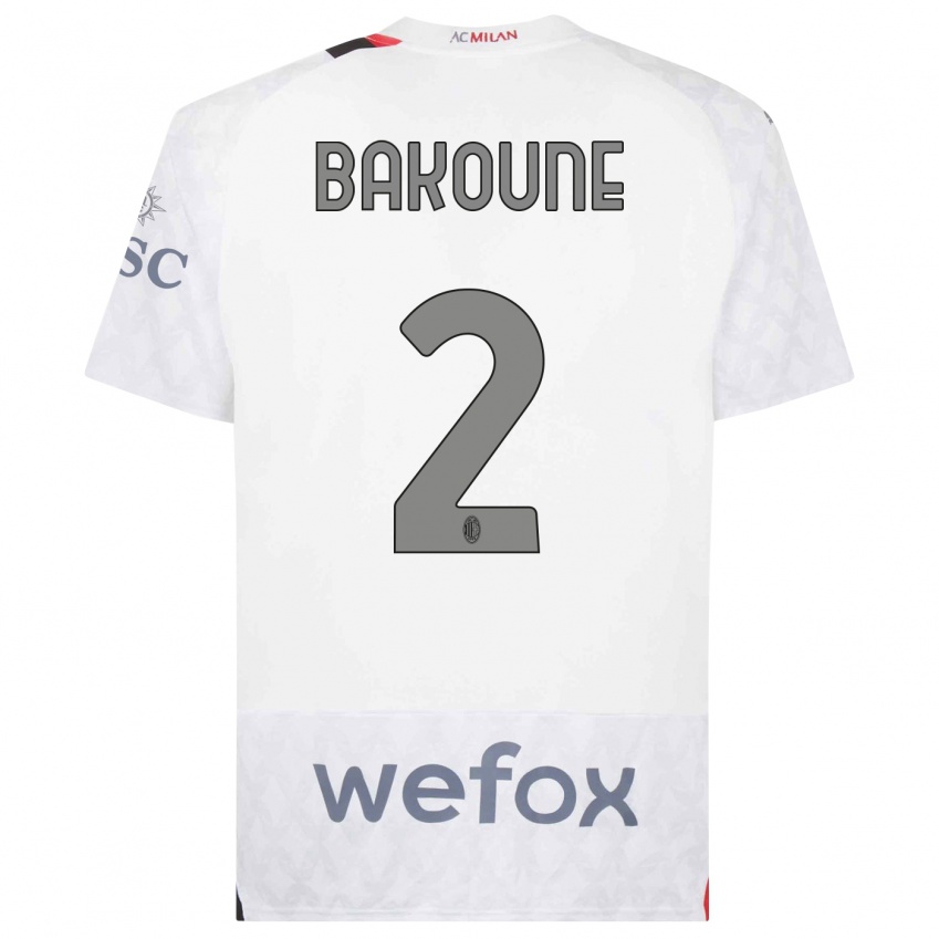 Kinderen Adam Bakoune #2 Wit Uitshirt Uittenue 2023/24 T-Shirt België