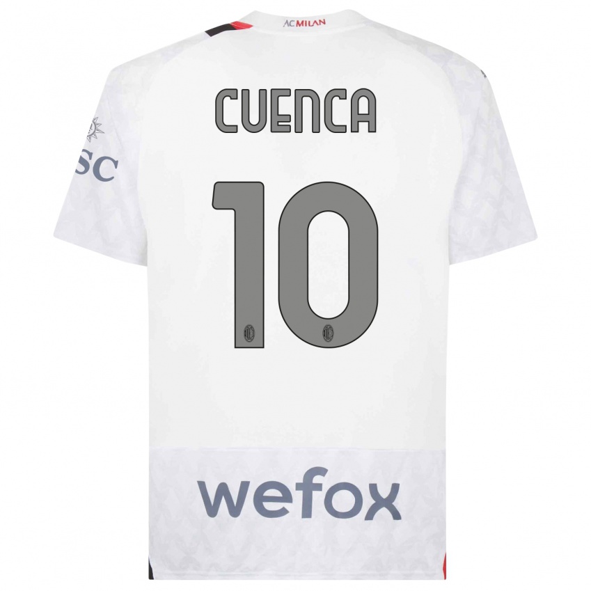 Kinderen Hugo Cuenca #10 Wit Uitshirt Uittenue 2023/24 T-Shirt België
