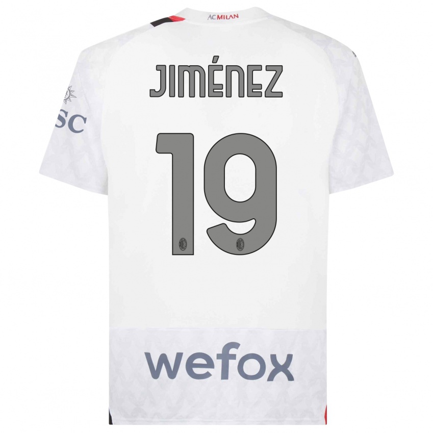 Kinder Álex Jiménez #19 Weiß Auswärtstrikot Trikot 2023/24 T-Shirt Belgien