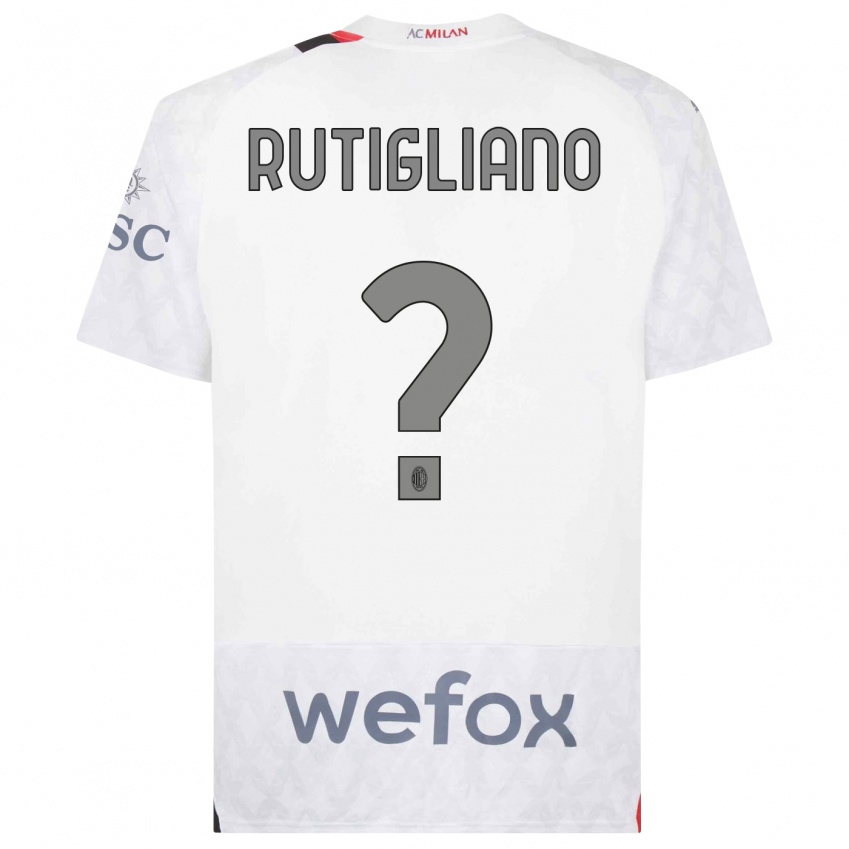 Kinder Samuele Rutigliano #0 Weiß Auswärtstrikot Trikot 2023/24 T-Shirt Belgien