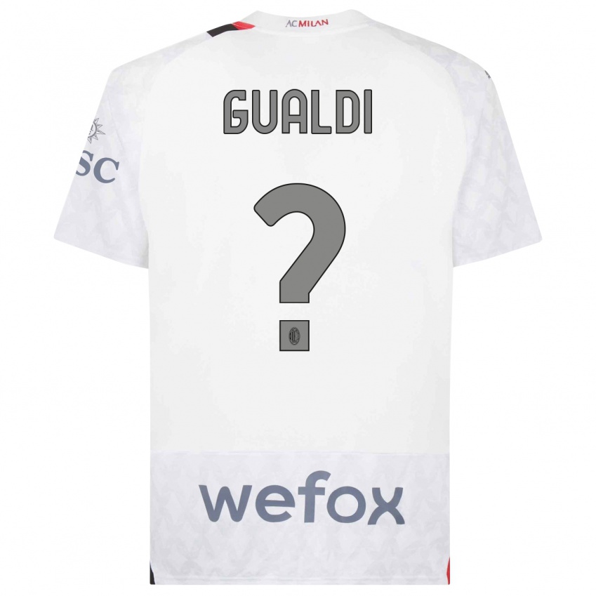 Kinder Andrea Gualdi #0 Weiß Auswärtstrikot Trikot 2023/24 T-Shirt Belgien