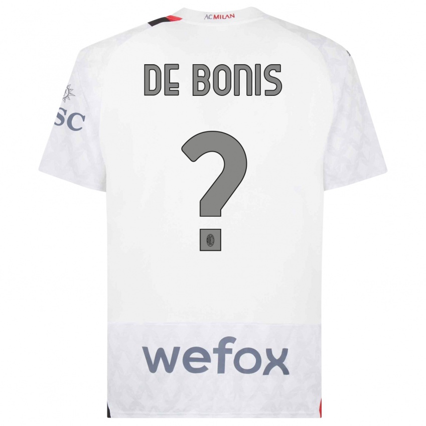 Kinderen Andrea De Bonis #0 Wit Uitshirt Uittenue 2023/24 T-Shirt België