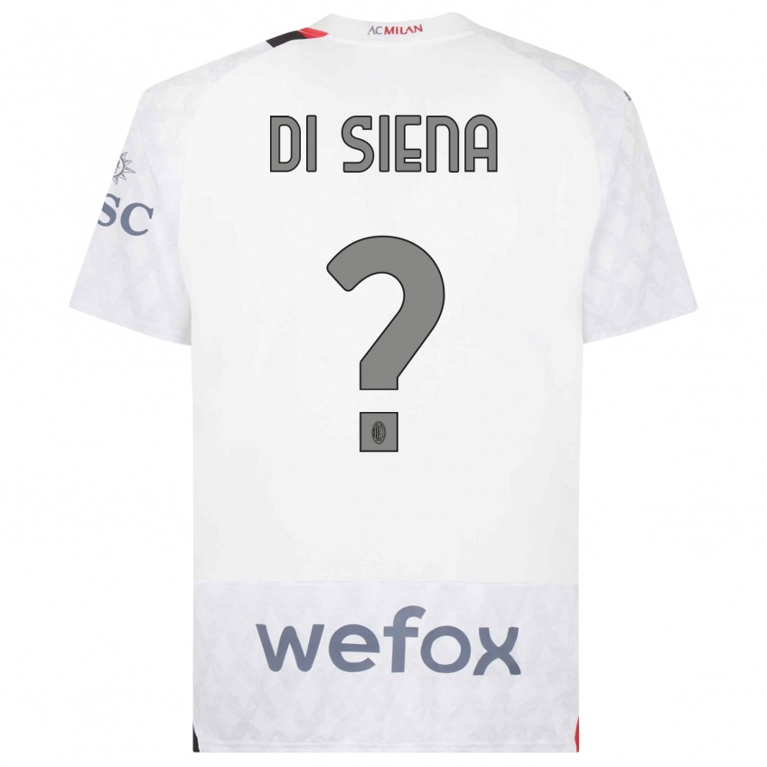 Kinder Andrea Di Siena #0 Weiß Auswärtstrikot Trikot 2023/24 T-Shirt Belgien