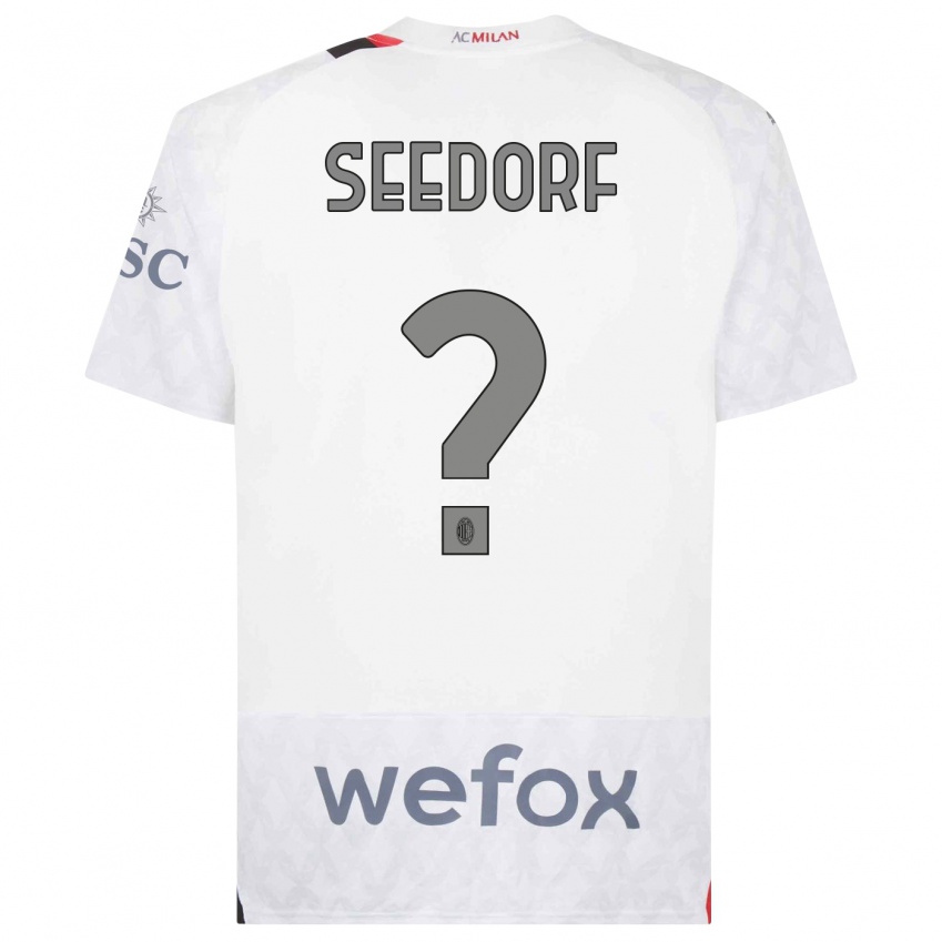 Kinder Denzel Seedorf #0 Weiß Auswärtstrikot Trikot 2023/24 T-Shirt Belgien