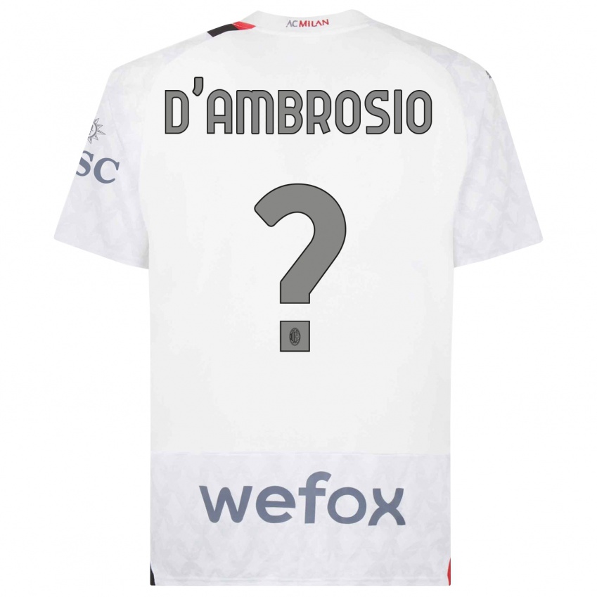 Kinderen Antonio D'ambrosio #0 Wit Uitshirt Uittenue 2023/24 T-Shirt België