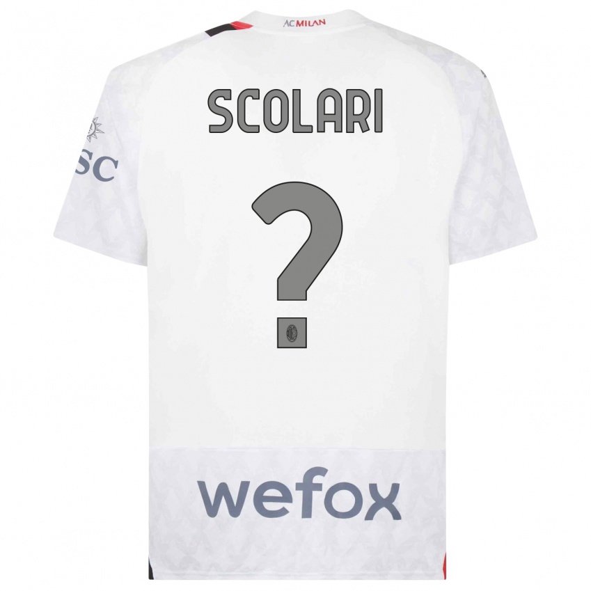 Kinderen Davide Scolari #0 Wit Uitshirt Uittenue 2023/24 T-Shirt België