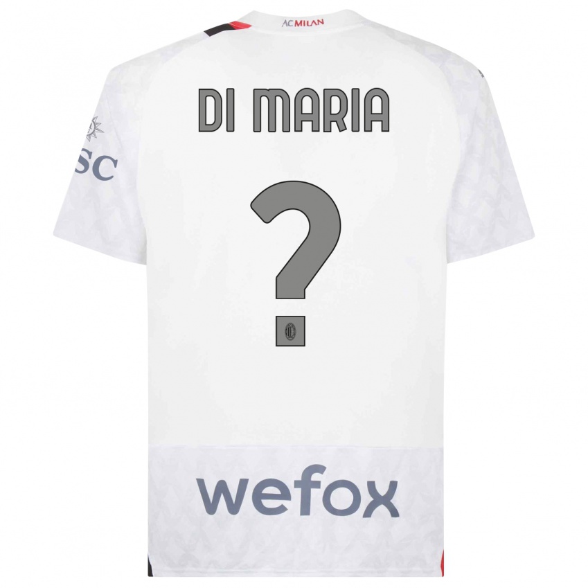 Kinder Alessandro Di Maria #0 Weiß Auswärtstrikot Trikot 2023/24 T-Shirt Belgien