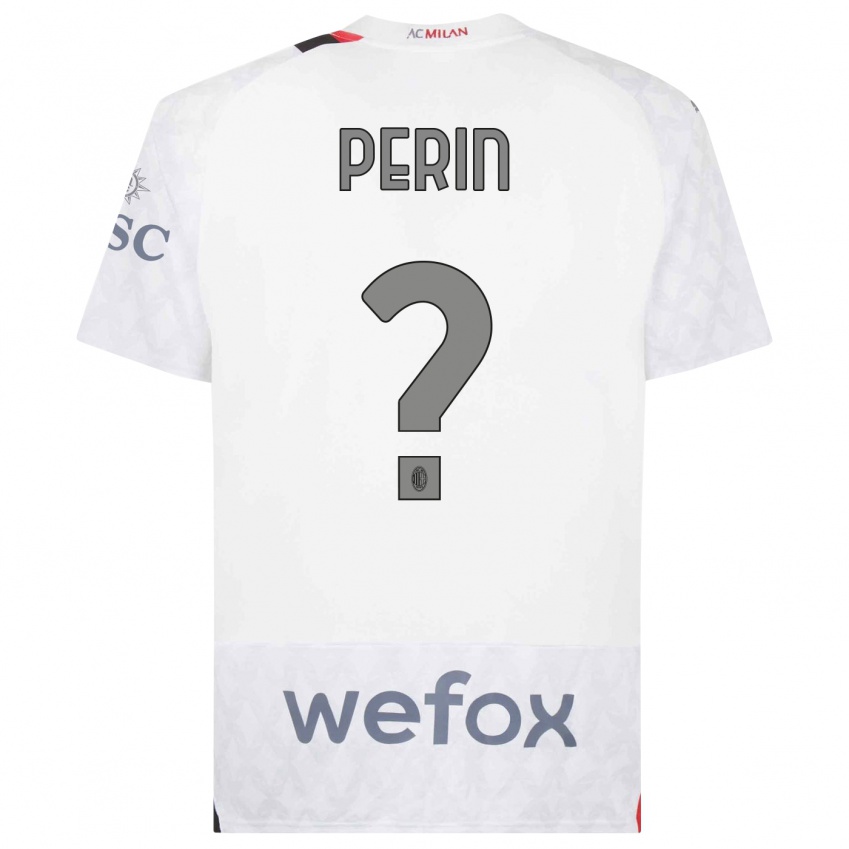 Kinder Ernesto Perin #0 Weiß Auswärtstrikot Trikot 2023/24 T-Shirt Belgien