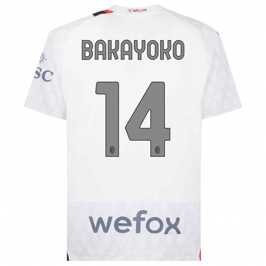 Kinder Tiemoue Bakayoko #14 Weiß Auswärtstrikot Trikot 2023/24 T-Shirt Belgien