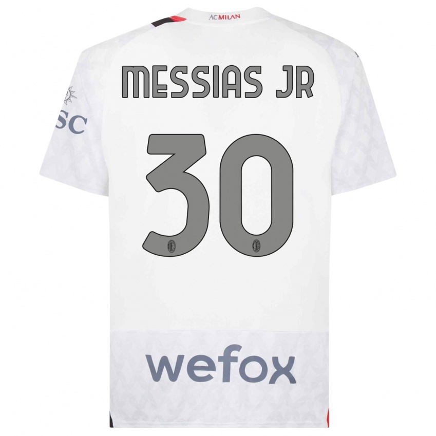 Kinderen Junior Messias #30 Wit Uitshirt Uittenue 2023/24 T-Shirt België