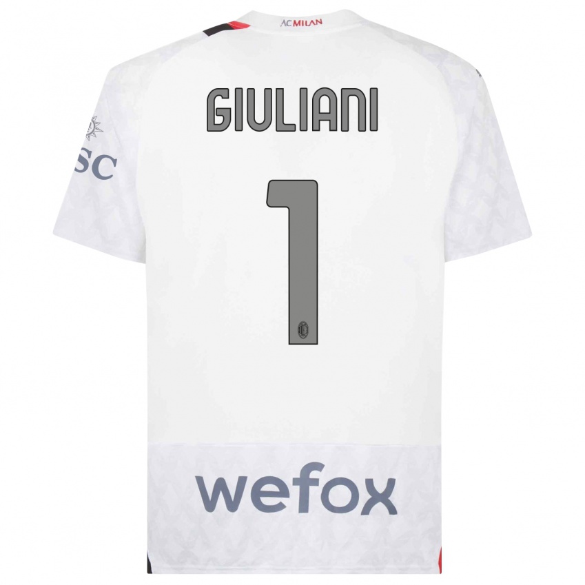 Kinder Laura Giuliani #1 Weiß Auswärtstrikot Trikot 2023/24 T-Shirt Belgien