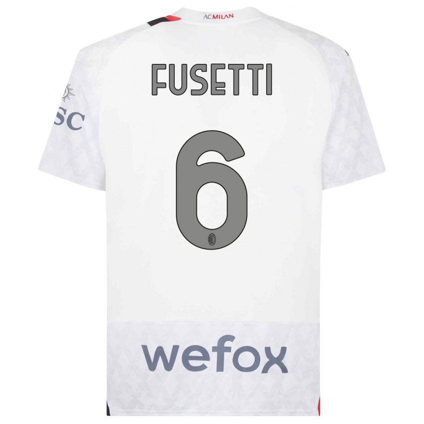 Enfant Maillot Laura Fusetti #6 Blanc Tenues Extérieur 2023/24 T-Shirt Belgique