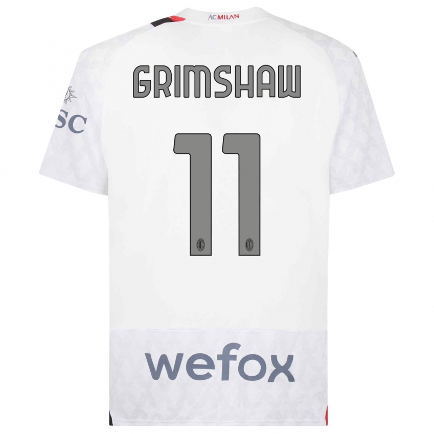 Kinderen Christy Grimshaw #11 Wit Uitshirt Uittenue 2023/24 T-Shirt België