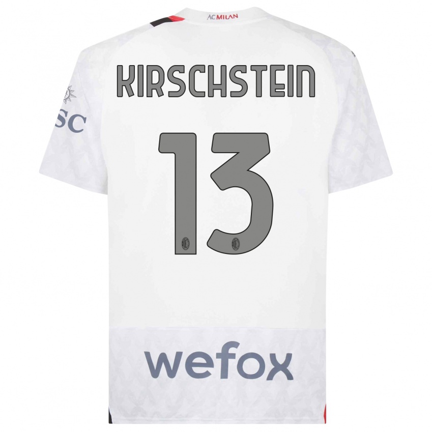 Kinder Merle Kirschstein #13 Weiß Auswärtstrikot Trikot 2023/24 T-Shirt Belgien