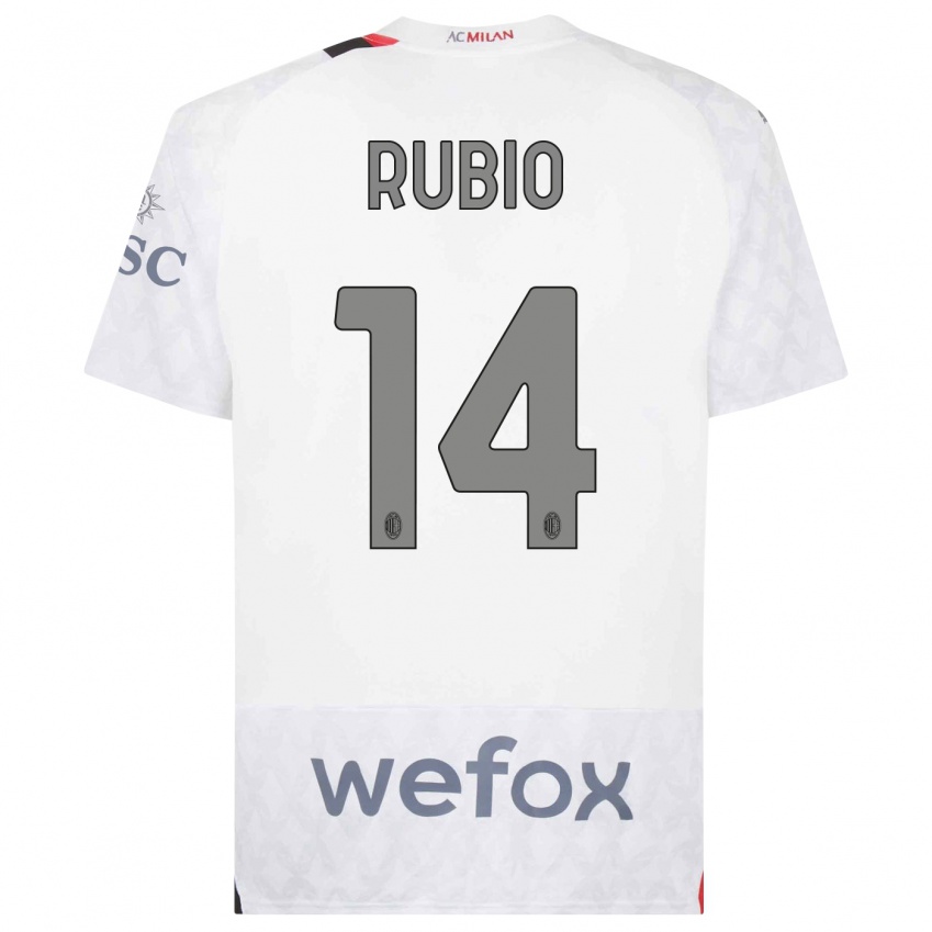 Kinder Silvia Rubio #14 Weiß Auswärtstrikot Trikot 2023/24 T-Shirt Belgien