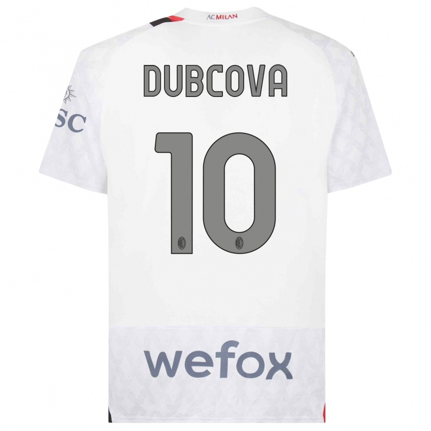 Kinder Kamila Dubcova #10 Weiß Auswärtstrikot Trikot 2023/24 T-Shirt Belgien
