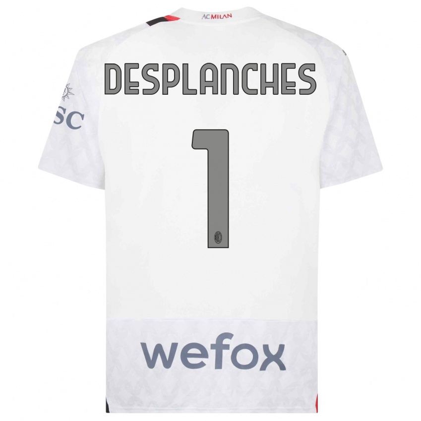 Kinder Sebastiano Desplanches #1 Weiß Auswärtstrikot Trikot 2023/24 T-Shirt Belgien