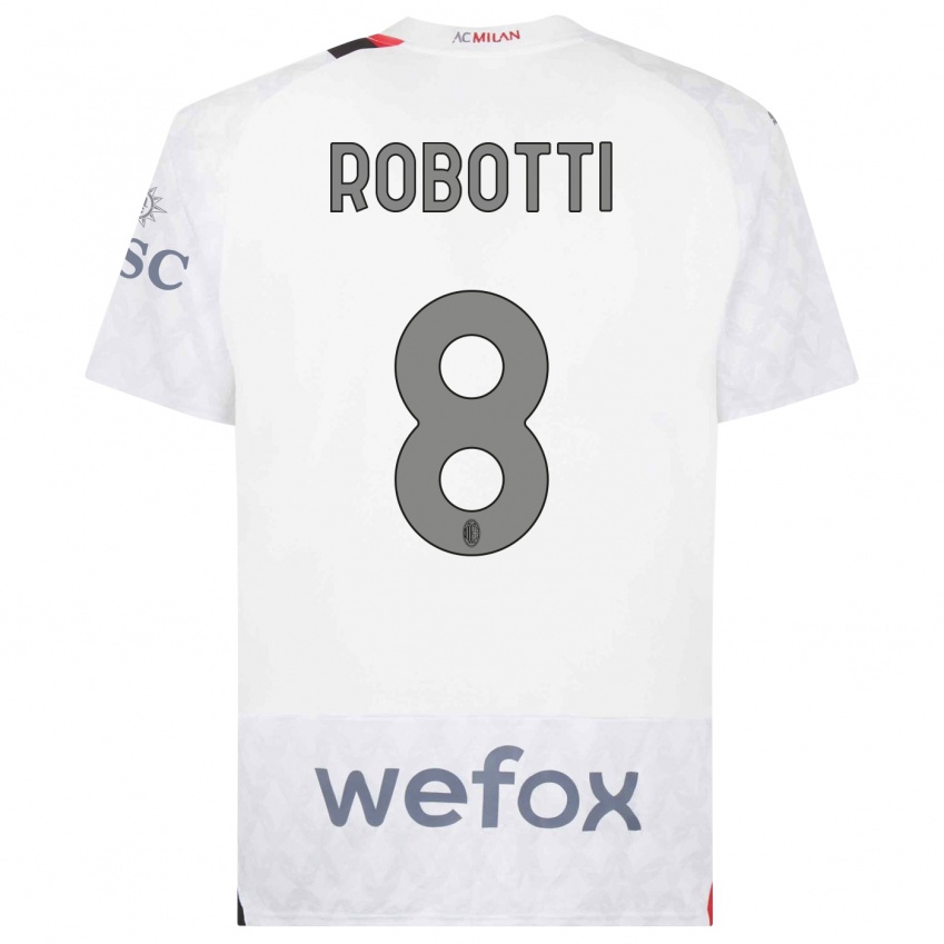 Kinderen Giovanni Robotti #8 Wit Uitshirt Uittenue 2023/24 T-Shirt België