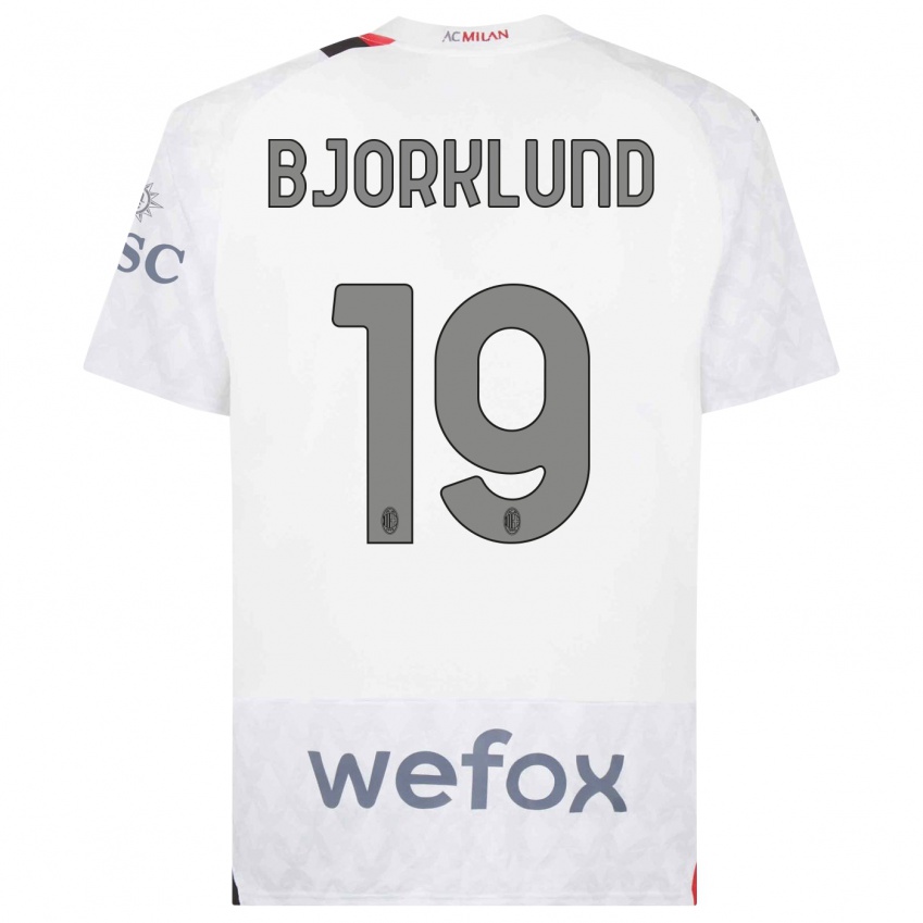 Kinder Lukas Bjorklund #19 Weiß Auswärtstrikot Trikot 2023/24 T-Shirt Belgien