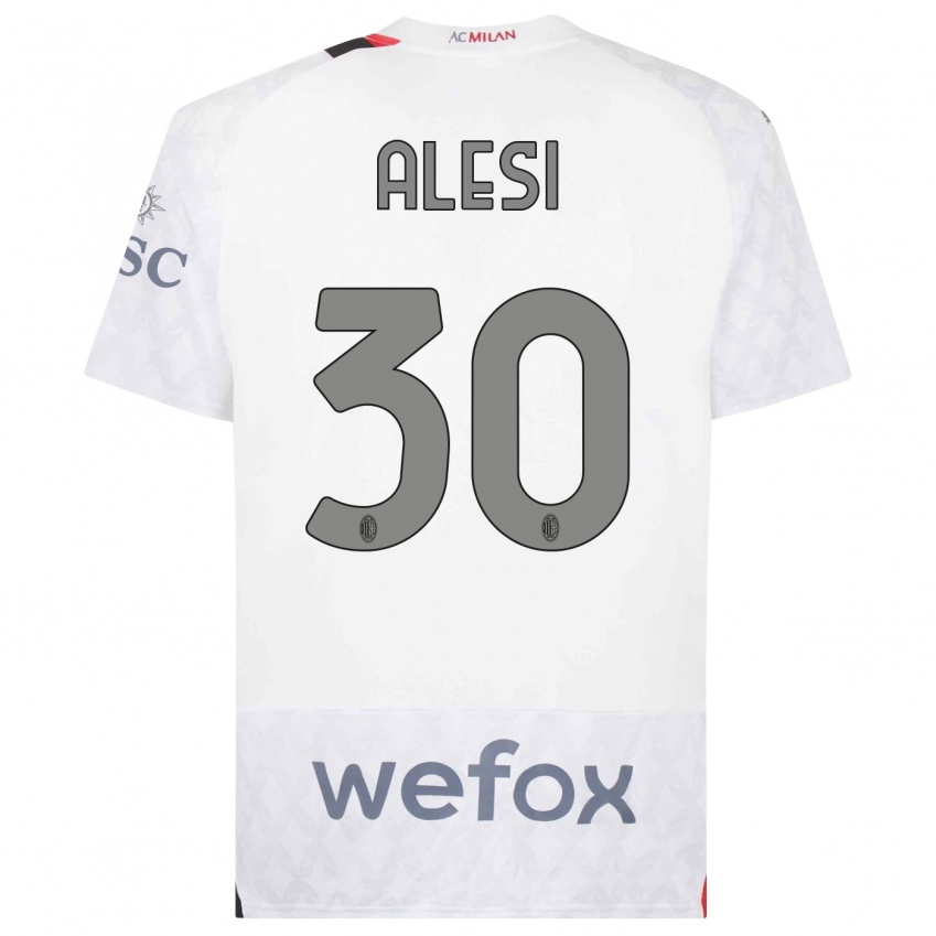 Kinder Gabriele Alesi #30 Weiß Auswärtstrikot Trikot 2023/24 T-Shirt Belgien