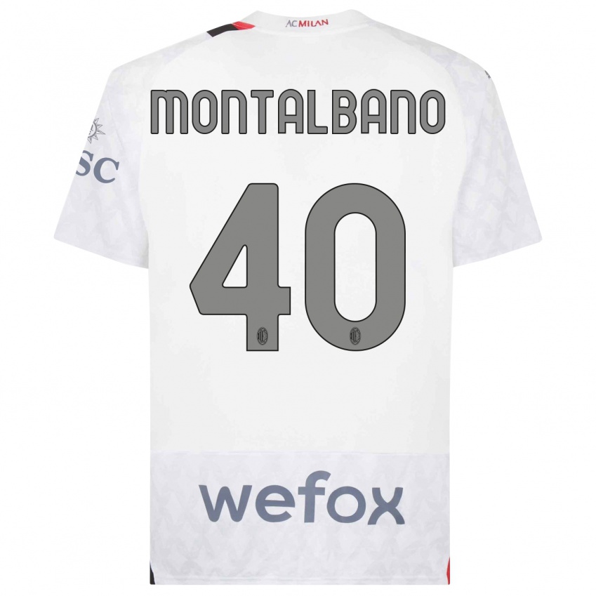 Kinder Nicolo Montalbano #40 Weiß Auswärtstrikot Trikot 2023/24 T-Shirt Belgien