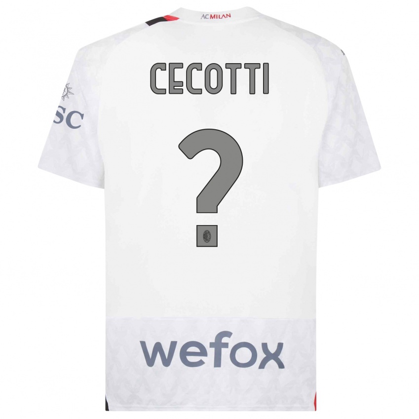 Kinder Tommaso Cecotti #0 Weiß Auswärtstrikot Trikot 2023/24 T-Shirt Belgien