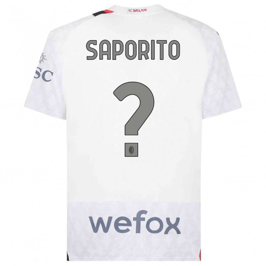 Kinder Riccardo Saporito #0 Weiß Auswärtstrikot Trikot 2023/24 T-Shirt Belgien