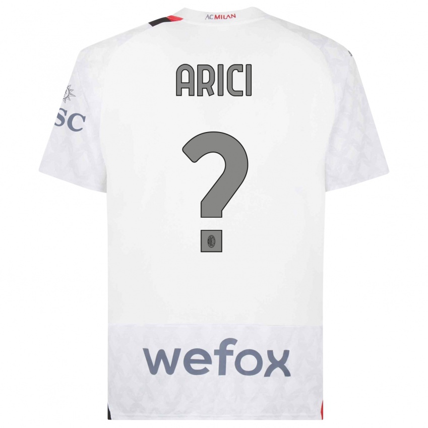 Enfant Maillot Alberto Arici #0 Blanc Tenues Extérieur 2023/24 T-Shirt Belgique