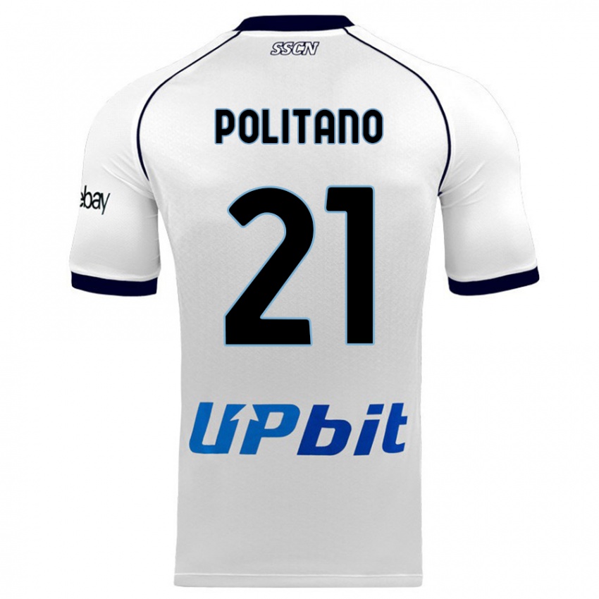 Enfant Maillot Matteo Politano #21 Blanc Tenues Extérieur 2023/24 T-Shirt Belgique