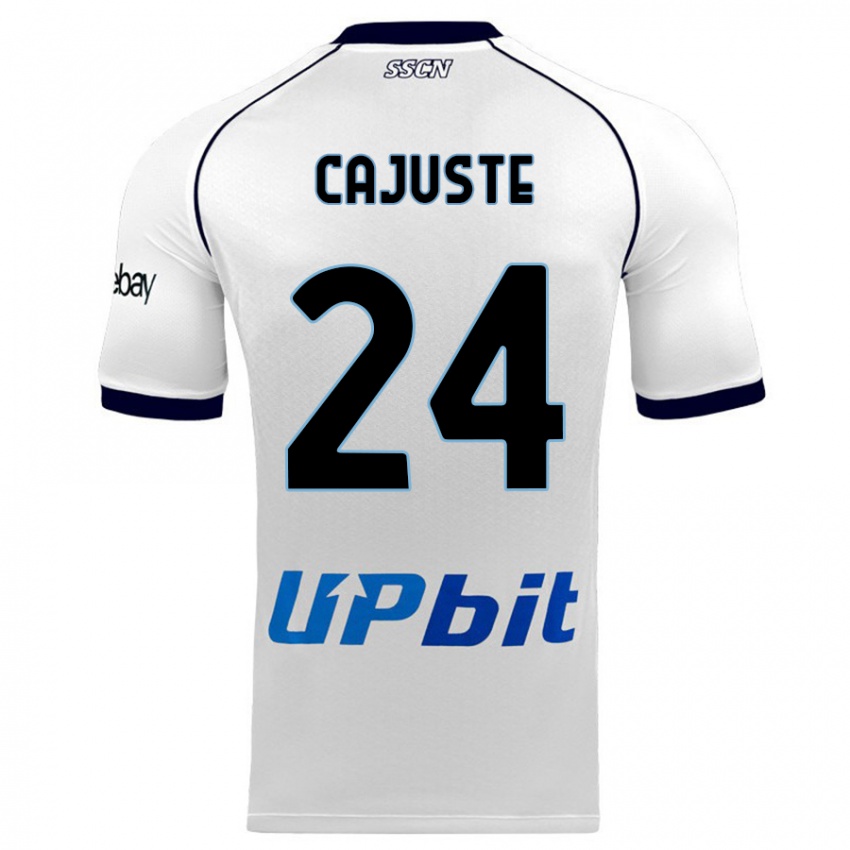 Kinder Jens Cajuste #24 Weiß Auswärtstrikot Trikot 2023/24 T-Shirt Belgien